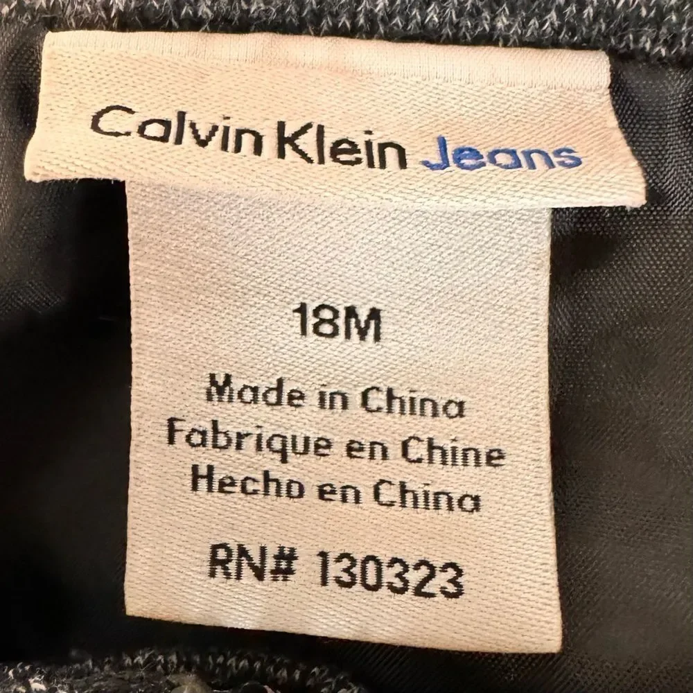 Calvin Klein Baby Girls Long Sleeve Gray CK Logo Sweater Jacket. 18 Months.